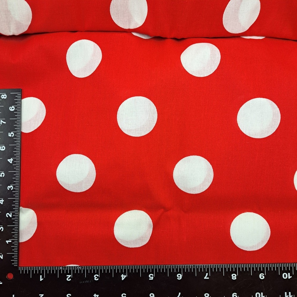 Red White Polka Dot Fabric Material Craft Sewing Decor‎ 2.5 yard Vintage - Picture 3 of 4